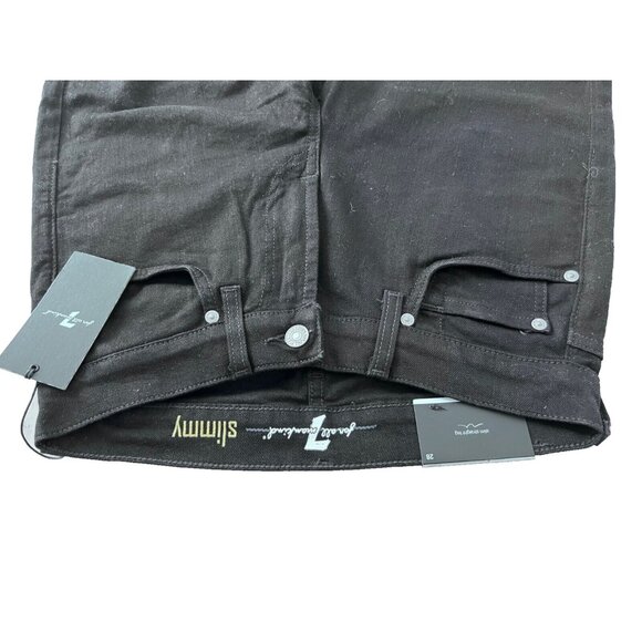 7 For All Mankind Slimmy Slim Straight Leg Jeans Black ( 28 ) - Picture 3 of 3